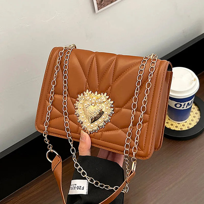 Woman Fashion Shoulder Bags New Brand Designer Wrist Small Square Bag Texture Chain Leather Handbag Luxury Trendy Messenger Bags Good Vibrations