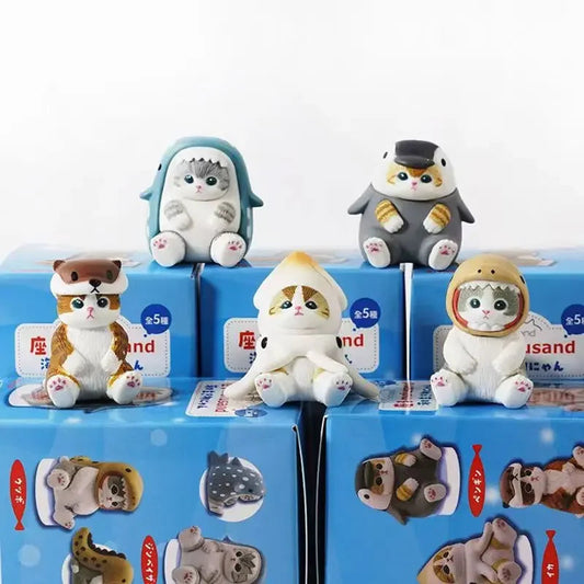 1Pc Random Send Mofusand Cat Blind Box Shark Cat Figure Toys Cos Marine Organism Dolls Blind Bag Decoration Kids Christmas Gift Good Vibrations