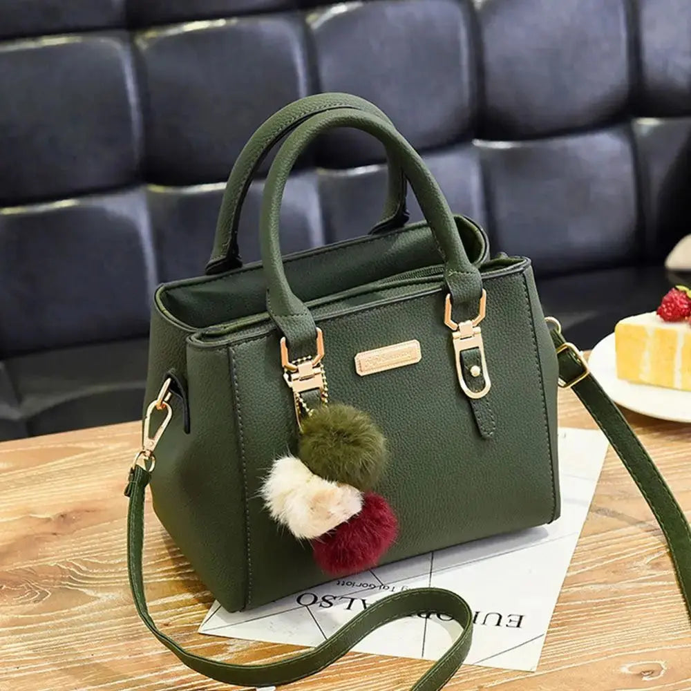 PU Leather Ladies HandBags Women Vintage Purse Plush Tassel Messenger Bags Tote Boston Shoulder Crossbody Bag Large Capacity Good Vibrations