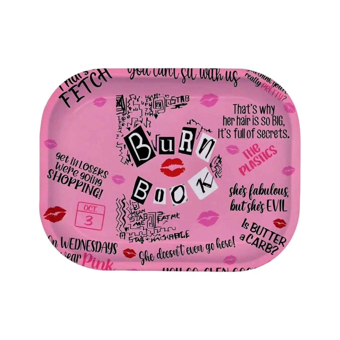 1/2 Pieces Pink Burn Book Grinder and Rolling Tray Good Vibrations Adult Super Store