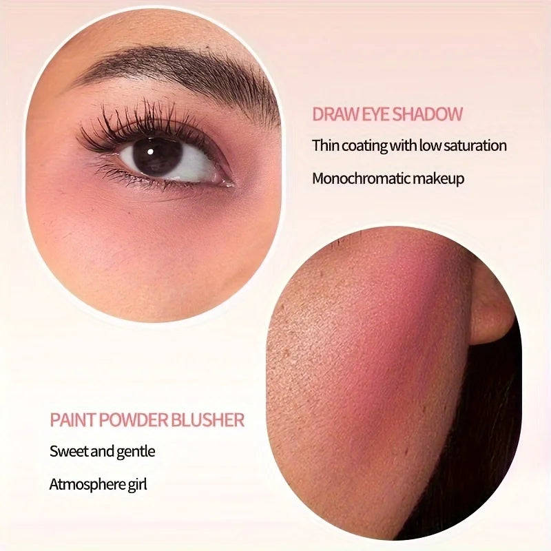 Cream blush ball,High-Pigment Formula,Semi-Matte & Powder Finish,Blendable Color blush Highlight stick for Eyes,Lips&Cheeks Good Vibrations