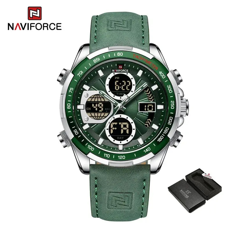 New NAVIFORCE Watches for Men Leather Mens Military Sport Waterproof Watch Quartz WristWatch Chronograph Male Clock Good Vibrations
