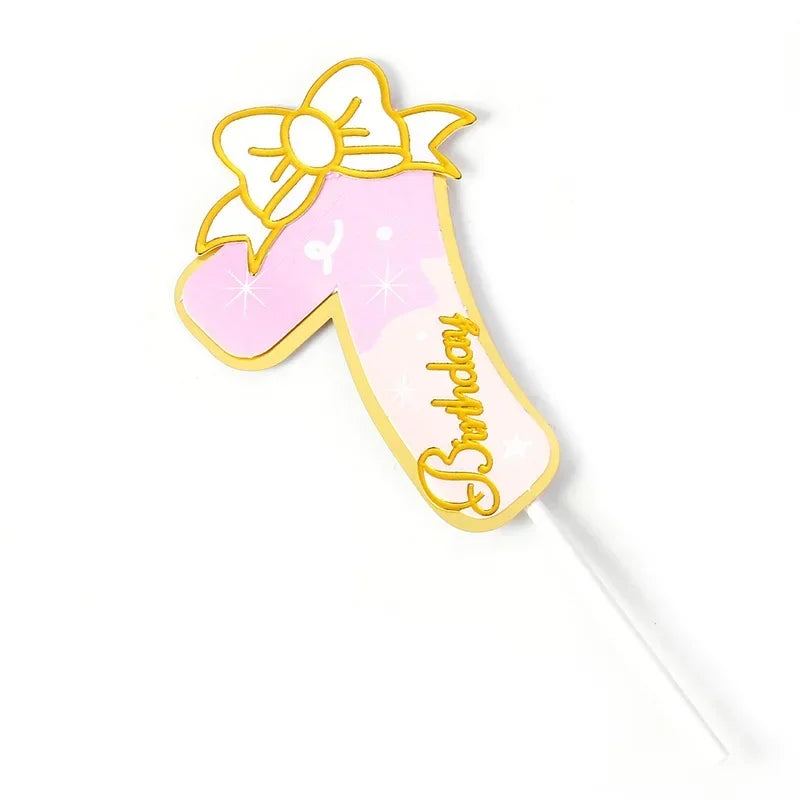 New Digital Decoration Happy Birthday Number Cake Insertion 0 1 2 3 4 5 6 7 8 9 Cake Topper Girls Boys Baby Party Supplies Decor Good Vibrations