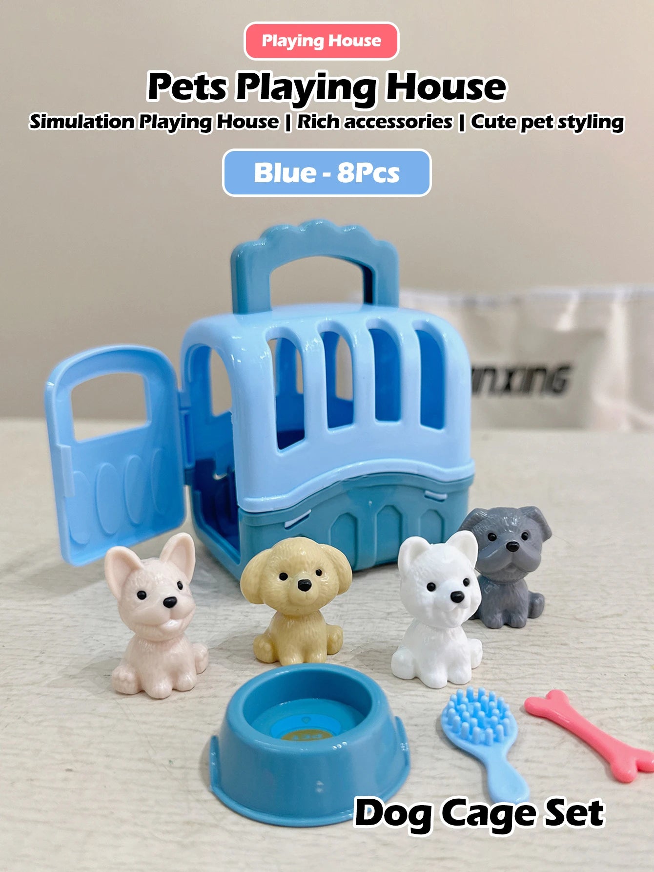 Mini doll pet accessory set, children's playhouse toy pet set, cat and dog bath, park, scene set, birthday and Christmas gifts Good Vibrations