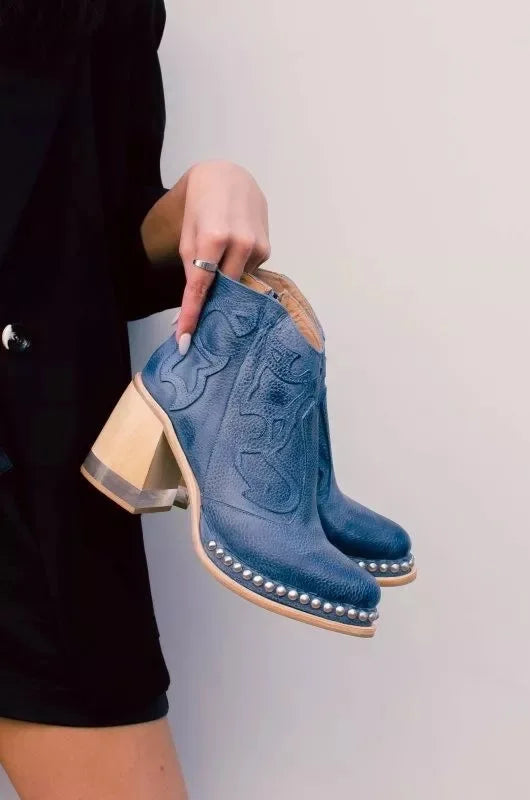 Platform Boots Autumn Female Ankle Boots PU Leather Embroidery Soft Short Boots Party Evening Footwear Zapatos De Mujer 35-43 Good Vibrations