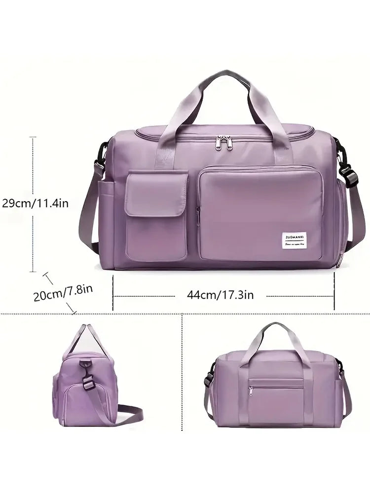 UNIXINU Carry On Travel Bag Large Capacity Weekender Overnight Duffle Bags with Shoe Compartment Sports Fitness Bags for Women Good Vibrations