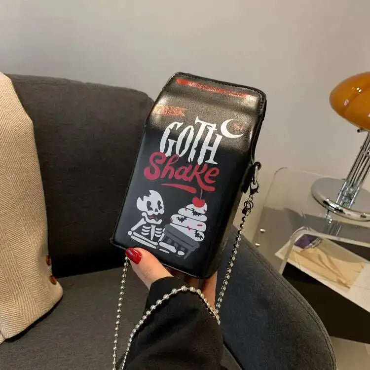 Printed Graffiti Small Square Bag Fashion Cool Crossbody Bag Funny Box Shoulder Bag For Girls Good Vibrations