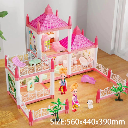 Doll Houses 3D Assembled DIY Miniatures Dollhouse Accessories Villa Princess Castle withGirl Birthday Gift Toy House Good Vibrations