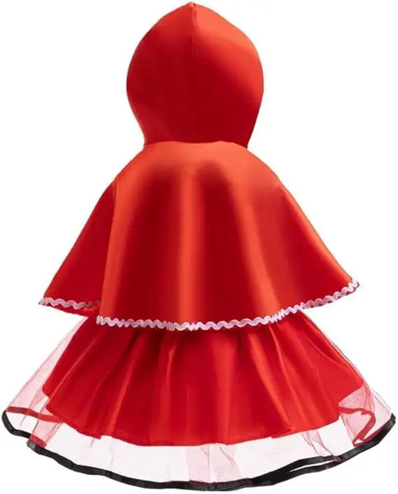 Cute Toddler Little Red Riding Hood Costume with Cape Halloween Princess Dress Up Outfit Toddler Girl Clothes Good Vibrations