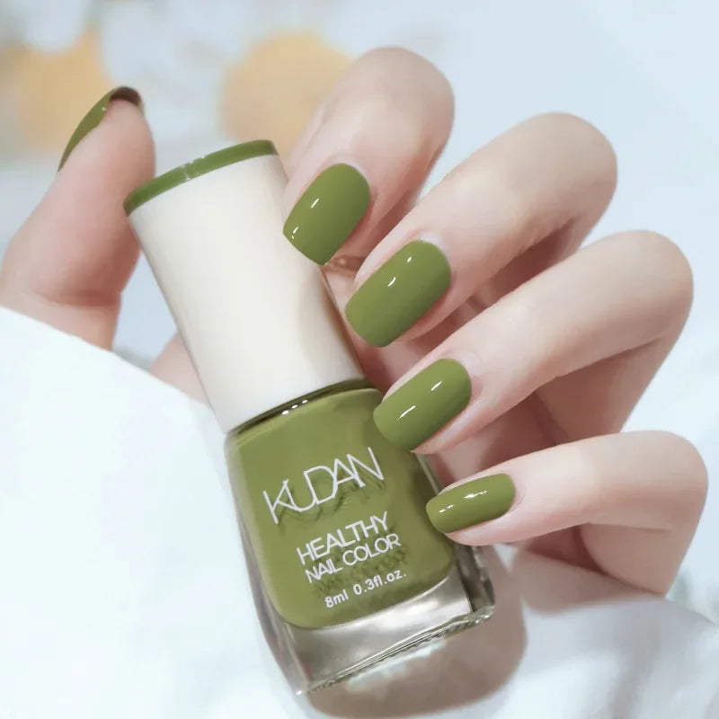 Nail Polish Without Baking Lamp White Fine Glitter Non-baking Non-peel Transparent Shiny Oil Base Coat Nude Nail Polish Good Vibrations