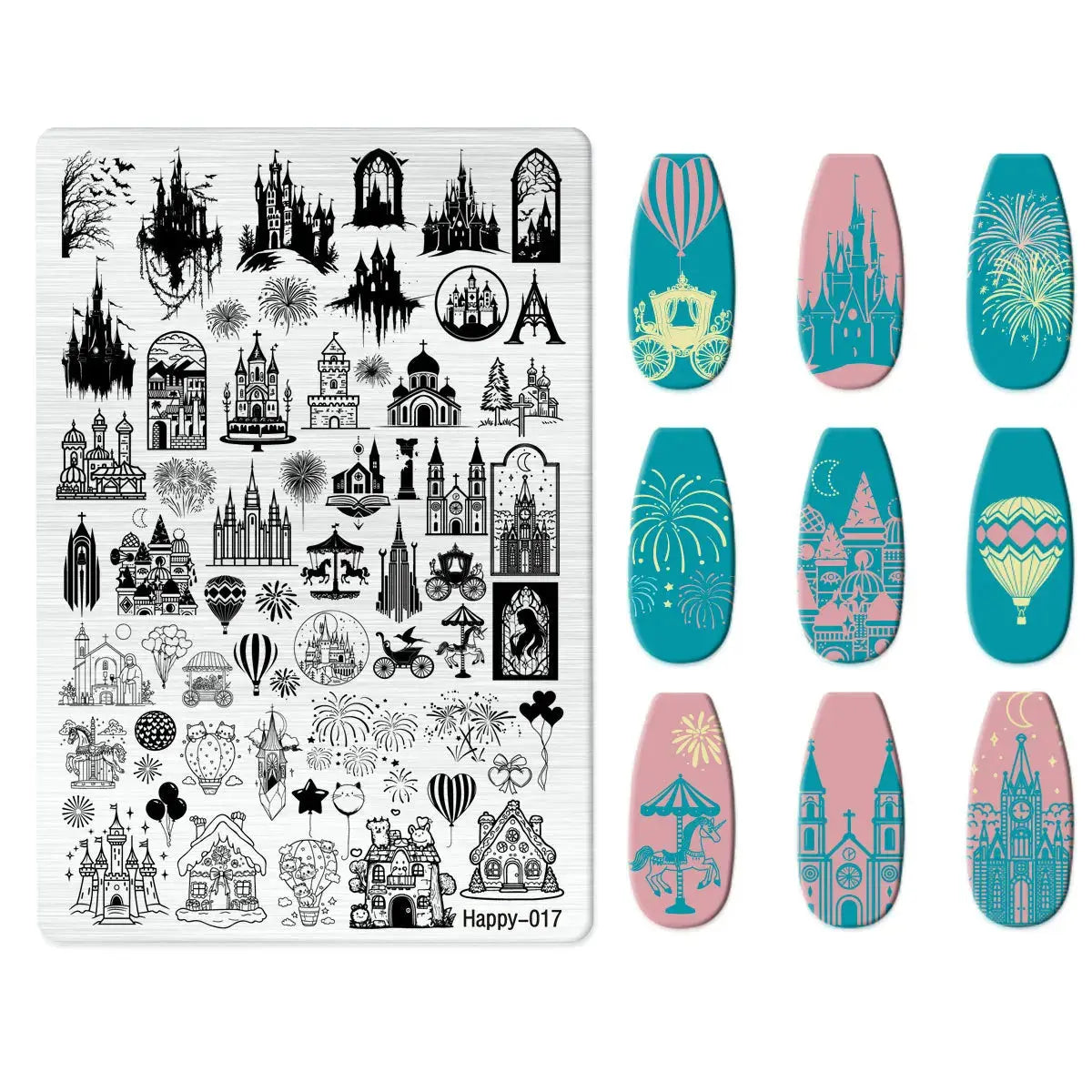 Halloween Series Celebration Nail Stamping Plate Cute Skull Pattern DIY Nail Art Image Stamp Stamper Manicure Template Good Vibrations