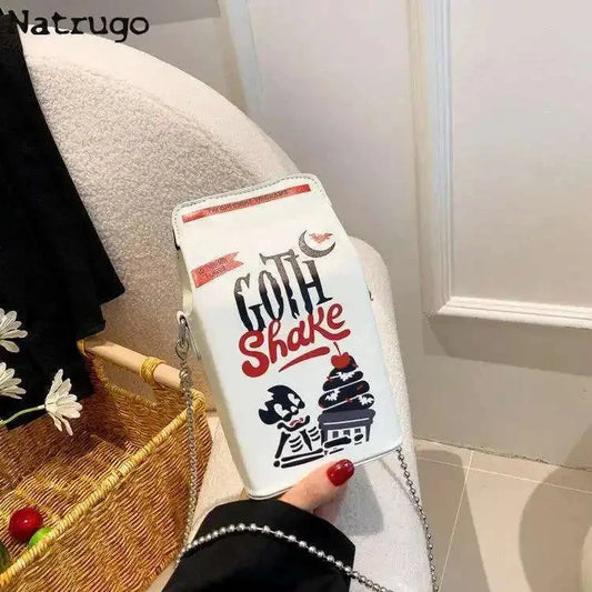 Printed Graffiti Small Square Bag Fashion Cool Crossbody Bag Funny Box Shoulder Bag For Girls Good Vibrations