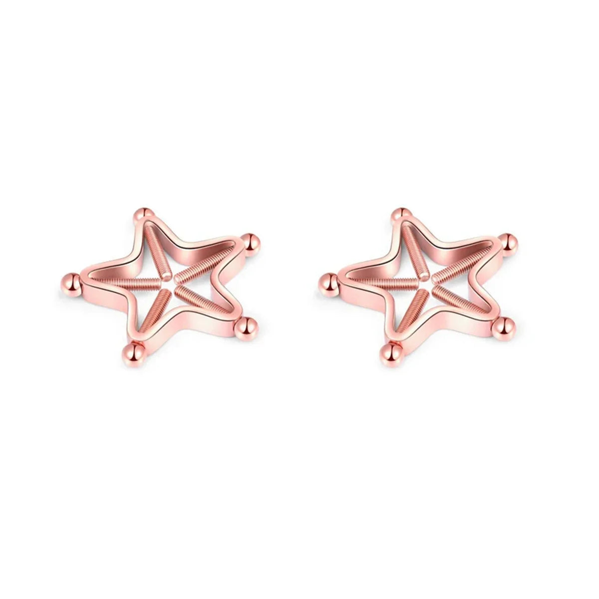 2Pcs 316L Stainless Steel Adjustable Nipple Rings for Women, Star Shaped Flower Shaped Clip On Nipple Ring Fake Piercing Jewelry Good Vibrations Adult Super Store