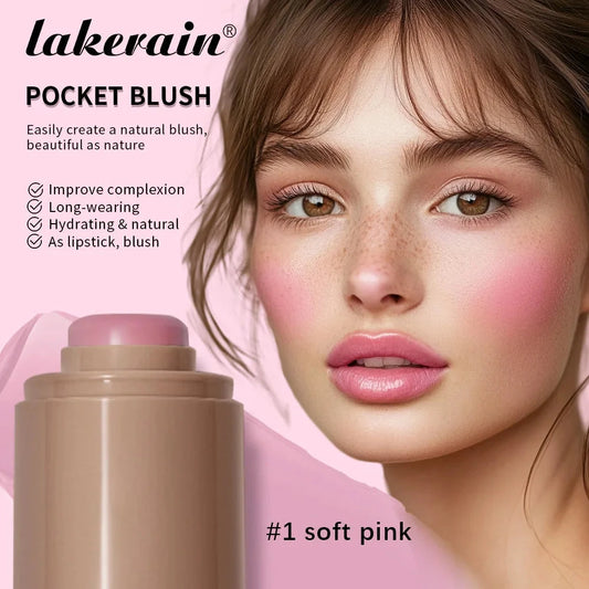 Lakerain 3in1 Cheek Lip Tinted Moistured Blush Stick Waterproof Easy Color Rouge Silky Smooth Blusher Cream Matte Contour Makeup Good Vibrations