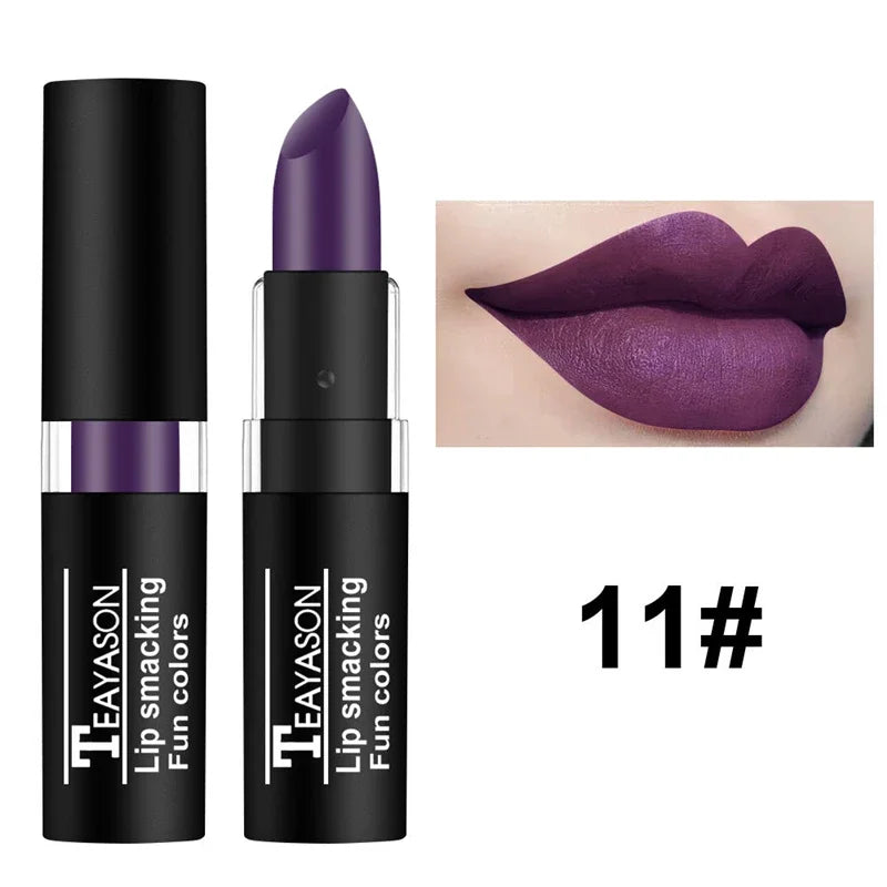 Matte Lipstick Long Lasting Waterproof Black White Lip Gloss Velvet Lip Tint Christmas Halloween Make Up Wholesale Good Vibrations