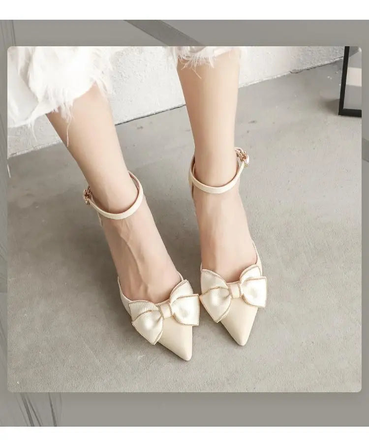 Medium Heel Heels Women's Shoes Trend Pointed Toe Butterfly Stilettos Elegant Dress Weddings Bridal Party White Designer Good Vibrations