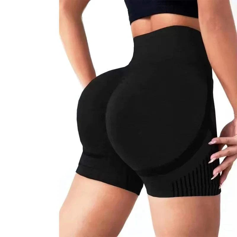 Women Yoga Shorts High Waist Workout Shorts Fitness Yoga Lift Butt Fitness Ladies Yoga Gym Running Short Pants Sportswear Good Vibrations