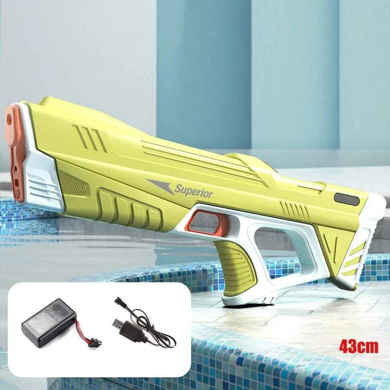 43cm Full Electric Automatic Water Storage Gun Toys Portable Children Summer Beach Outdoor Fight Fantasy Toys for Boys Kids Game Good Vibrations
