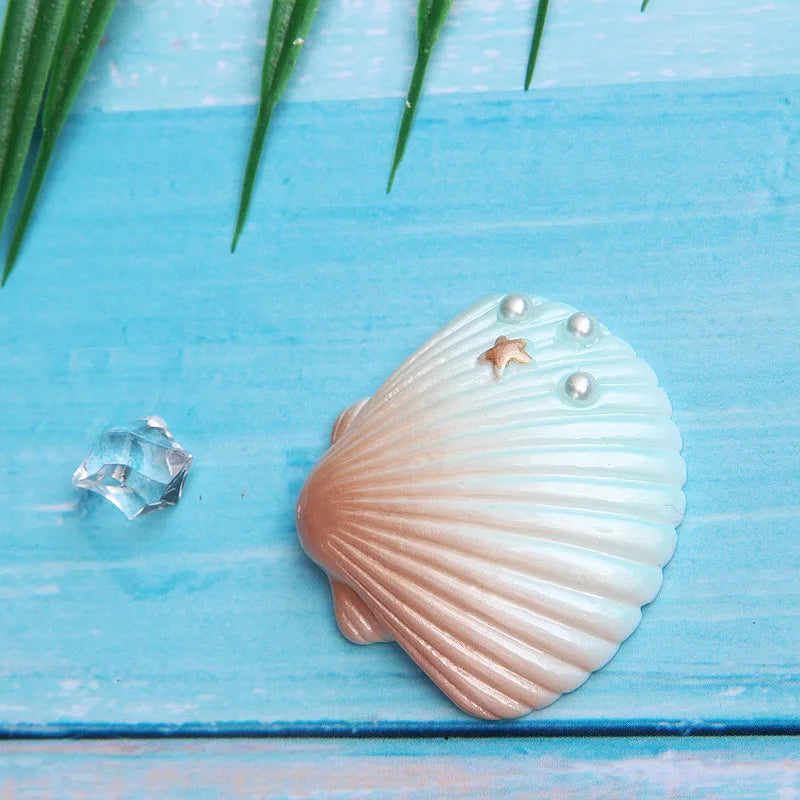 Mermaid Theme Cake Toppers Shell Starfish Fish Tail Children Girl Birthday Wedding Baby Shower Party Cake Decorations Supplies Good Vibrations