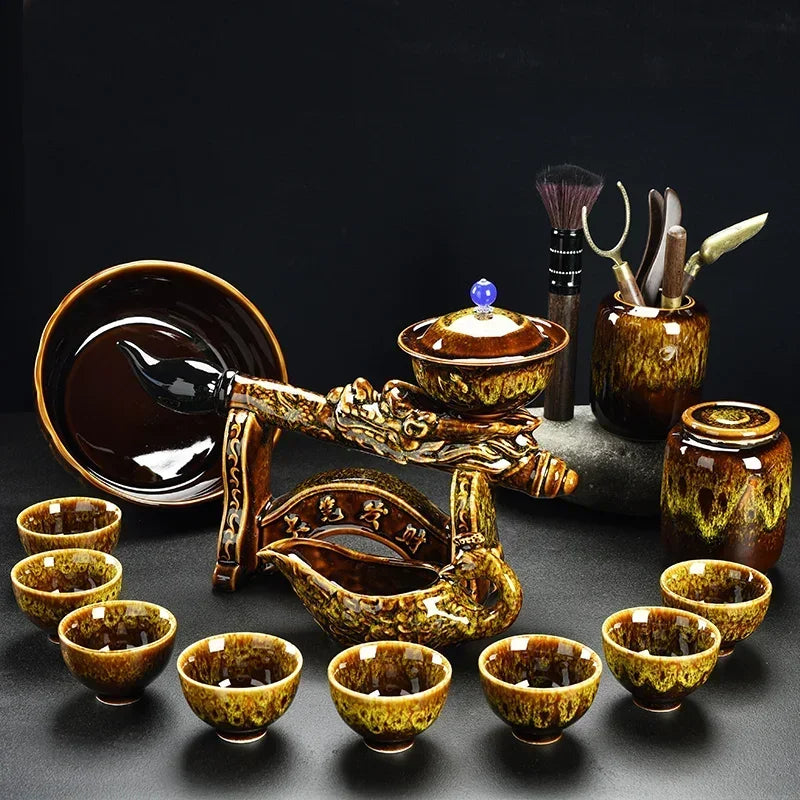 Porcelain Gaiwan Chinese Tea Set Complete Set Puer Chinese Portable Tea Set Luxury Vintage Tea Ceremony Good Vibrations