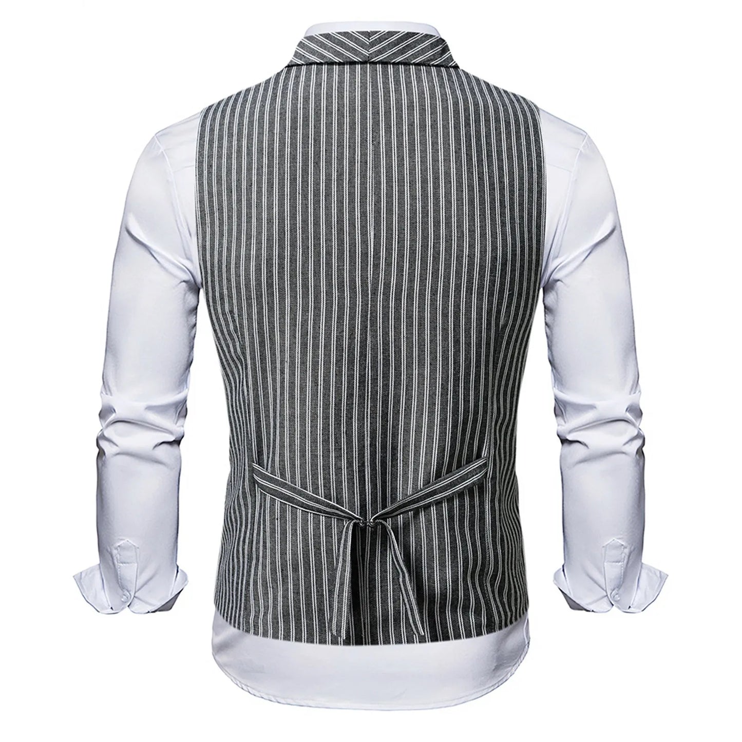 2025 Men's Spring Casual Single Button Suit Vest V Neck New Style British Men's Suit Vest Waistcoat Formal Business Suit Vest