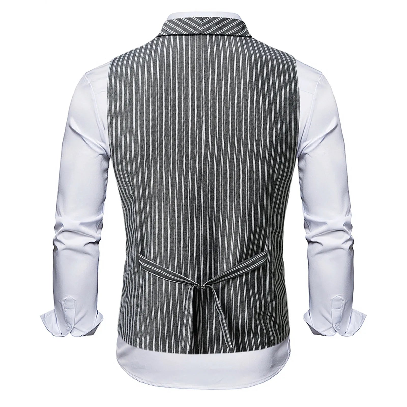 2025 Men's Spring Casual Single Button Suit Vest V Neck New Style  British Men's Suit Vest Waistcoat Formal Business Suit Vest Good Vibrations