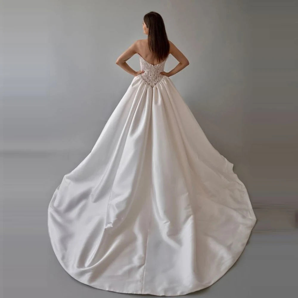 2025 Elegant Women Wedding Dresses Sexy Sleeveless A-Line Gowns Mopping Length Engagement Banquet Vestidos De Novias Customized Good Vibrations