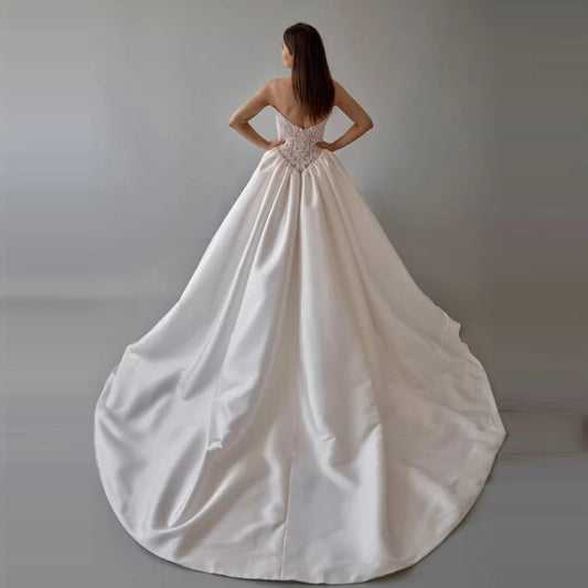 2025 Elegant Women Wedding Dresses Sexy Sleeveless A-Line Gowns Mopping Length Engagement Banquet Vestidos De Novias Customized Good Vibrations