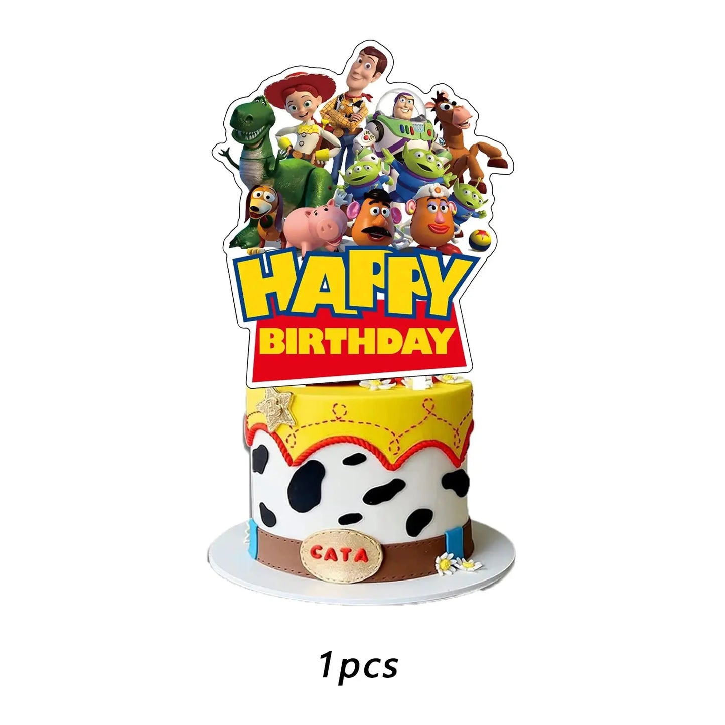 Toy Story Cake Topper、Cupcake Toppers ,Toy Story Birthday Decorations,Theme Party Supplies, Toy Story Birthday Cake Decorations Good Vibrations