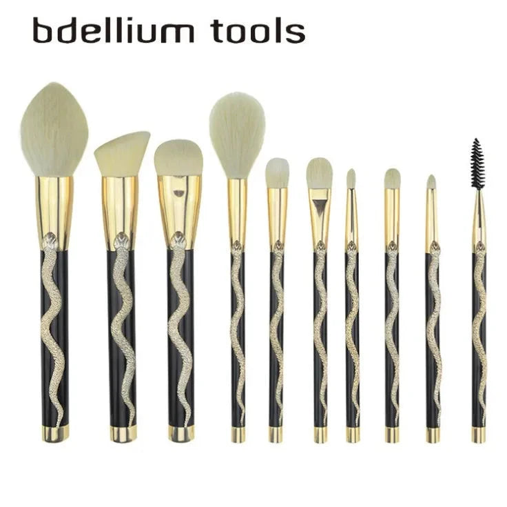 Snake Makeup Brushes Set Concealer Contour Eye Shadow Cosmetics Brushes Blushing powder Blending Brush kit 10pc for make up Good Vibrations