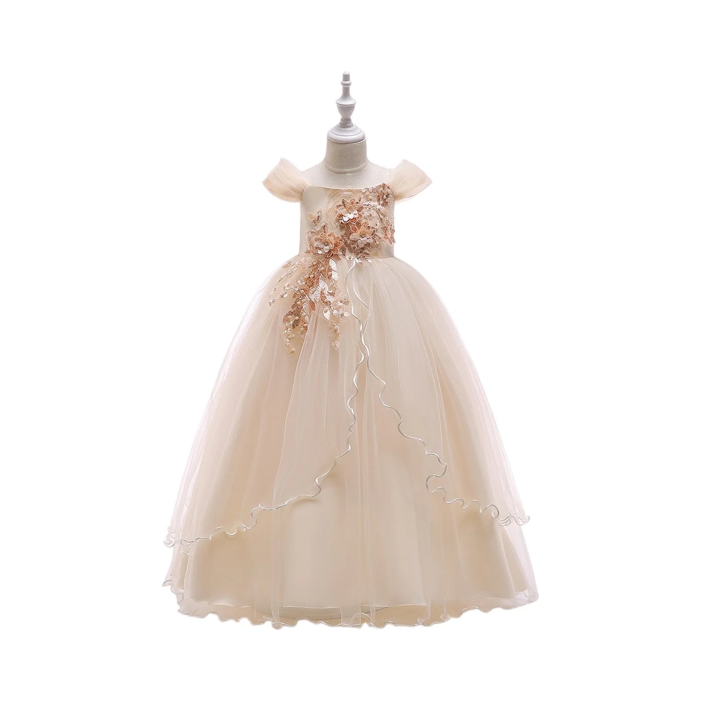 Kids Bridesmaid Dress For Girls Long Lace Wedding Prom Gown Flower Girl Party Dresses Children Formal Evening Clothes