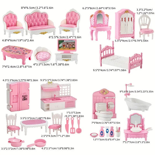 1:12 Miniature Home Furniture Set, Doll Accessories For Bedroom, Living Room, Kitchen And Bathroom, Doll House Accessories, Gift Good Vibrations