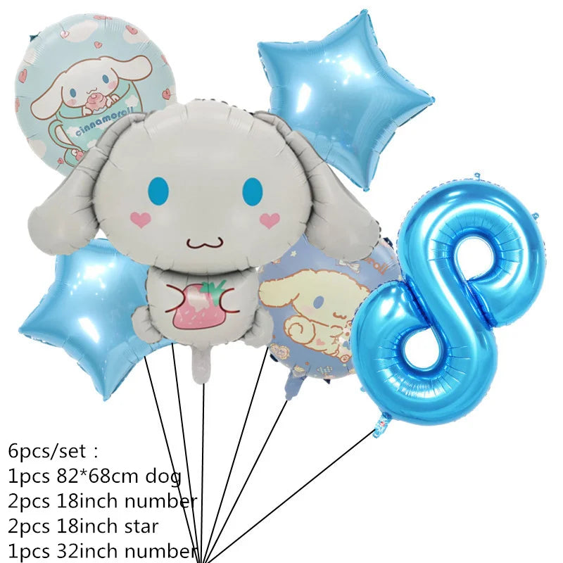 Cinnamorolls Birthday Party Decoration Tableware Set Balloons Cup Plate Banner for Kids Party Favors Baby Shower Supplies Good Vibrations