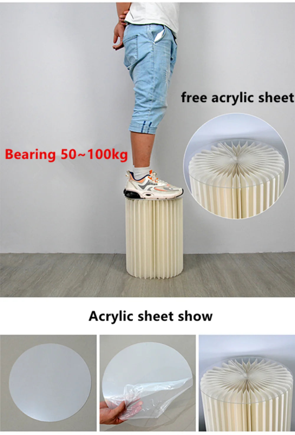 Paper Folding Cylinder Wedding Ramadan Decoration Birthday Anniversary DIY Party Supplies Baby Shower Dessert Table Cake Stand Good Vibrations