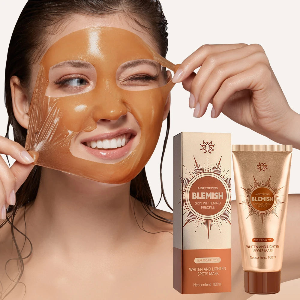 Whiten Lighten Spots Peel-Off Facial Mask Anti-Blemish Freckle Blackhead Removal Deep Cleansing Peeling Brightening Face Mask Good Vibrations