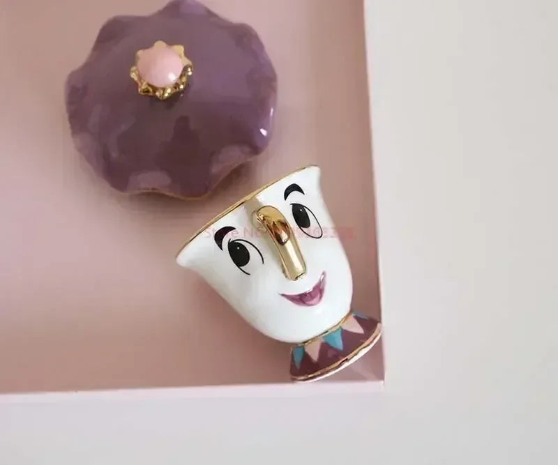 Disney Teapot Cute Cartoon Beauty And The Beast Coffee Pots Mug Mrs Potts Chip Cup Tea Cup Pots One Tea Set Droshipping Desk Gif Good Vibrations Adult Super Store