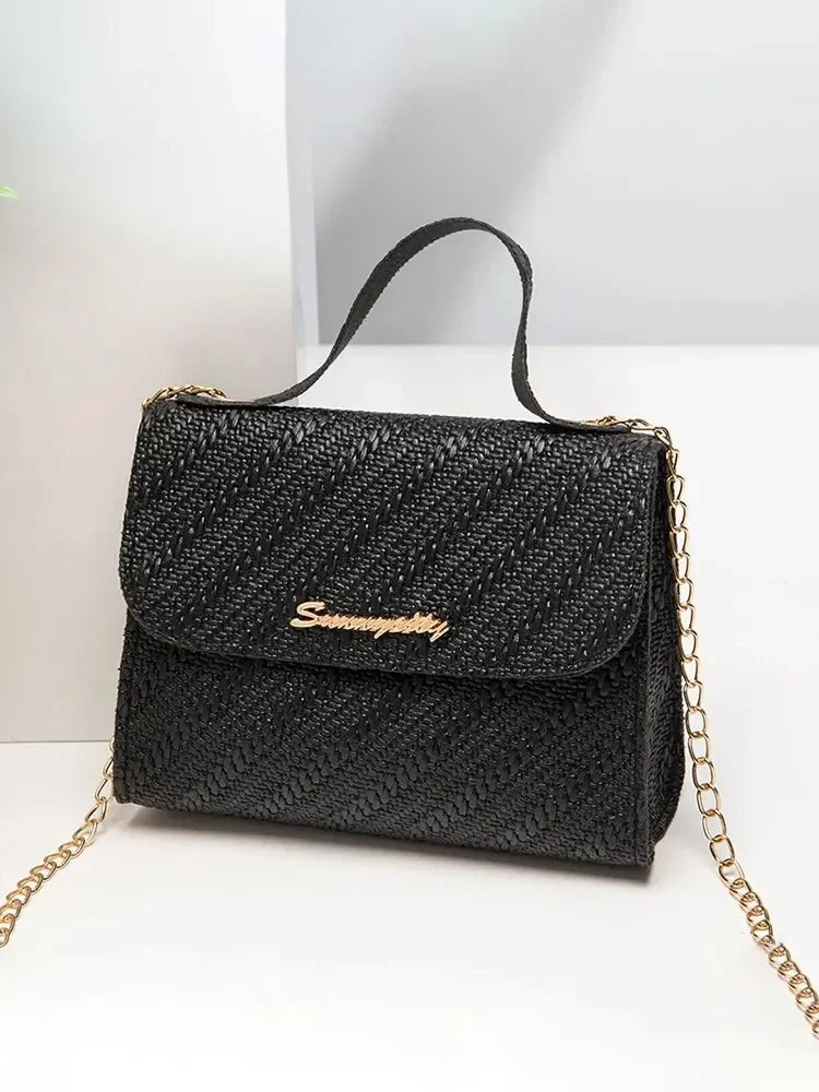 Embossing Chain Square Bag PU Leather Large Capacity Shoulder Crossbody Cell Phone Bag for Women purses and handbags Good Vibrations