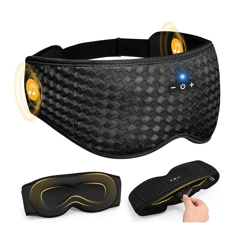 Bluetooth 3D Eye Mask Sleep Headphones Soft Cotton Blindfold Wireless Sleep Mask Speaker Microphone Comfortable Music Earphones Good Vibrations