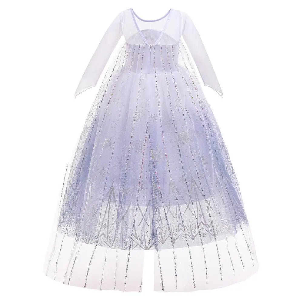 Disney Kids Princess Costume Elsa Anna Halloween Dress Girl Jasmine Moana Dinner Dress Rapunzel Mermaid Pageant Disguise 3-10Y Good Vibrations