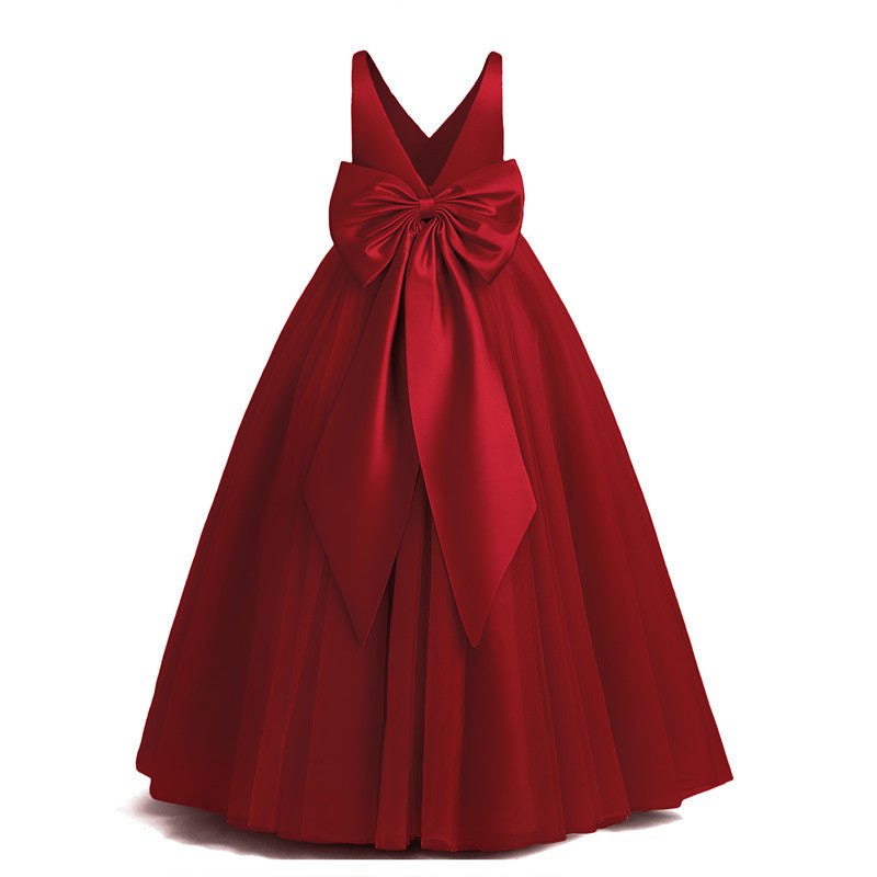 Girl Long White Bridesmaid Dresses For Wedding Prom Gown Big Bow Girls Party Dress Kids First Communiom Formal Evening Vestidos Good Vibrations