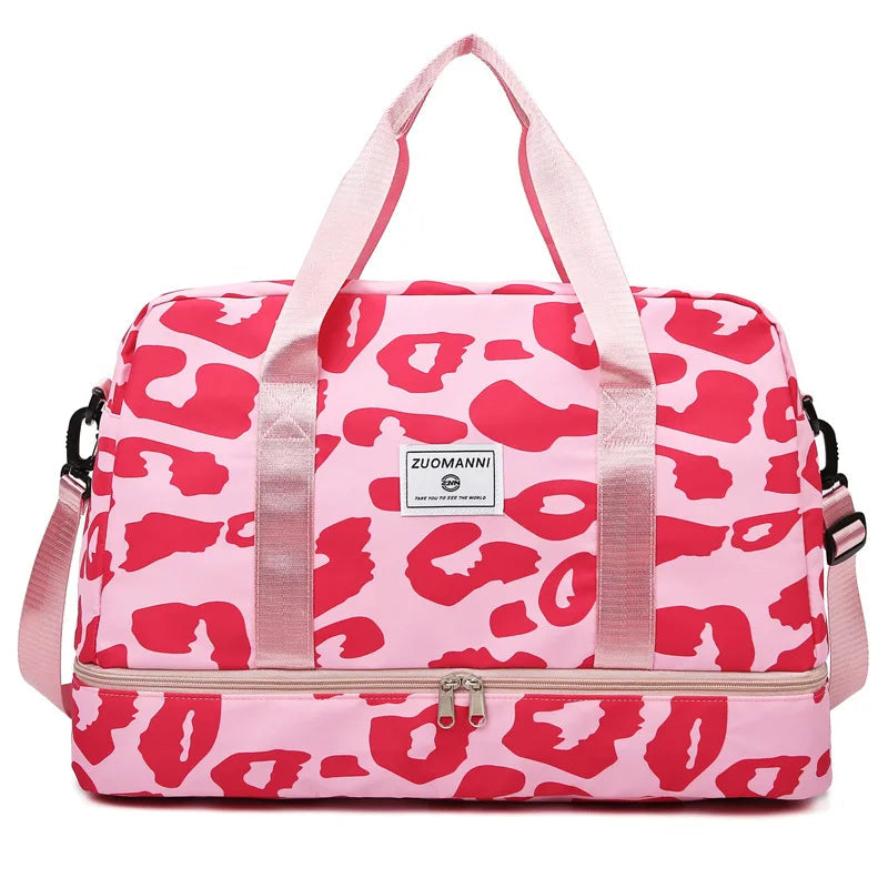 Large Gym Duffel Bag for Women and Men Travel Bag with Shoe and Wet Clothes Compartments Carry On Shoulder Tote Bags Good Vibrations