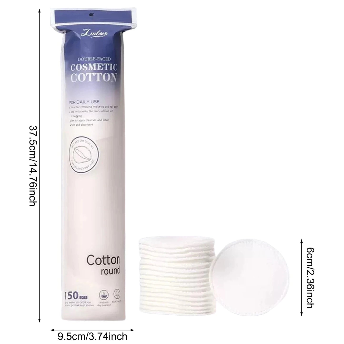 80/100/150Pcs Cotton Pads Disposable for Facial Make Up Nail Polish Remover Round Soft Face Cleansing Remover Makeup Tools Good Vibrations