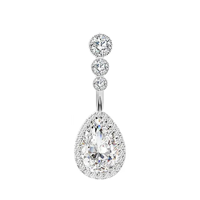 Dainsty Dangled Belly Button Rings Surgical Steel 14G Bar Navel Piercing Ring Crystal CZ Bee Flower Heart Belly Ring Ear Jewelry Good Vibrations Adult Super Store
