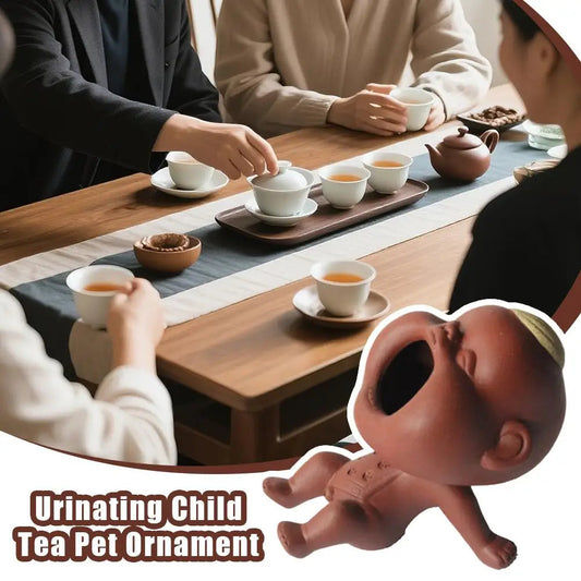 1Pc Urinating Boy Tea Pet Figurine Purple Clay Urine Boy Tea Pet Ornament For Home Use Tea Tray Urine Boy Tea Play Good Vibrations