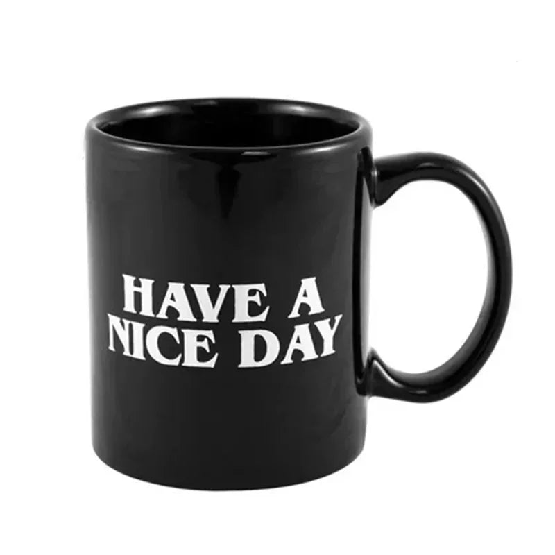 Ceramic Coffee Mug with Vertical Middle Finger Creative Relaxed Friendly Hand Milk Tea Cup New Style Office Mug Drinkware Gift Good Vibrations