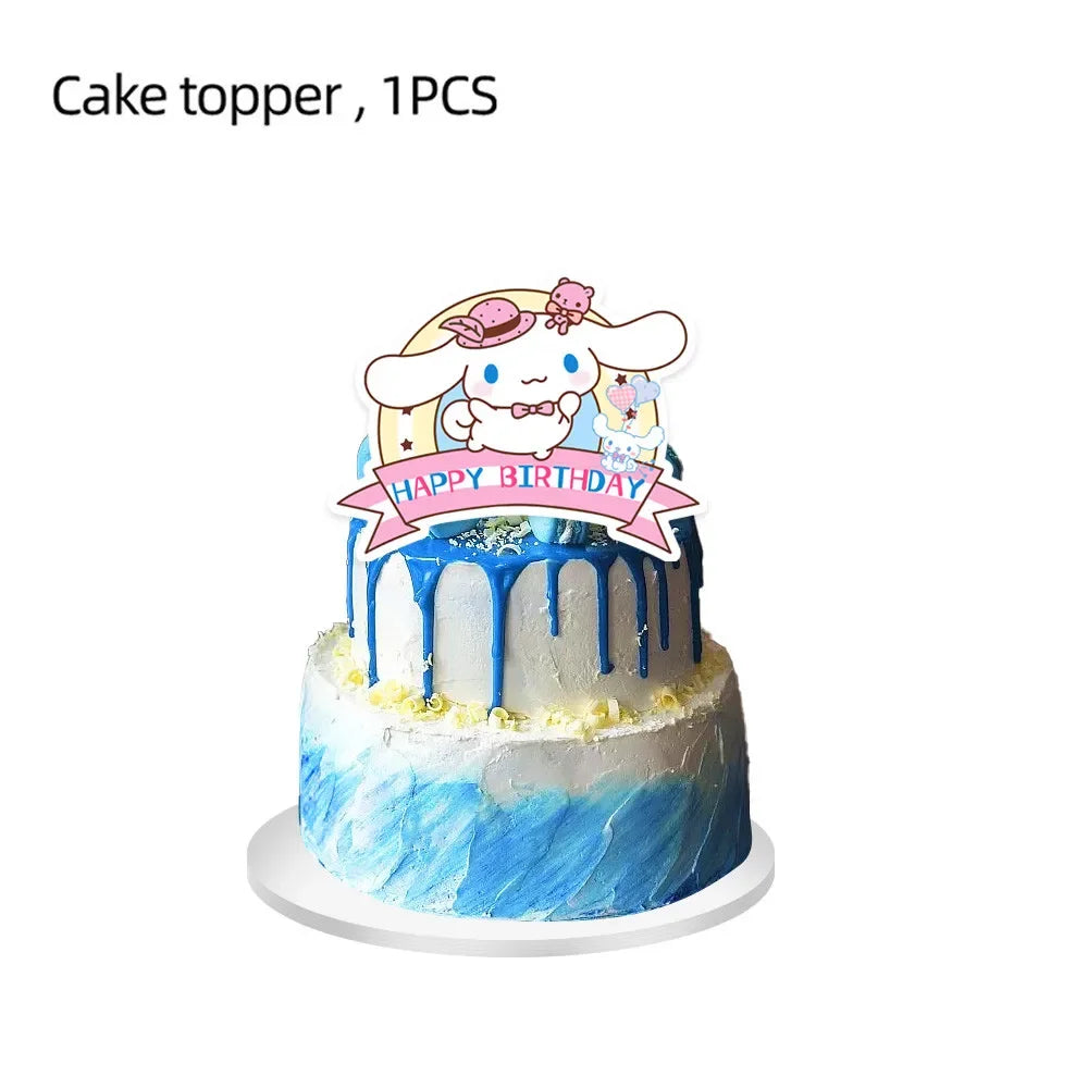 Cinnamorolls Birthday Party Decoration Tableware Set Balloons Cup Plate Banner for Kids Party Favors Baby Shower Supplies Good Vibrations