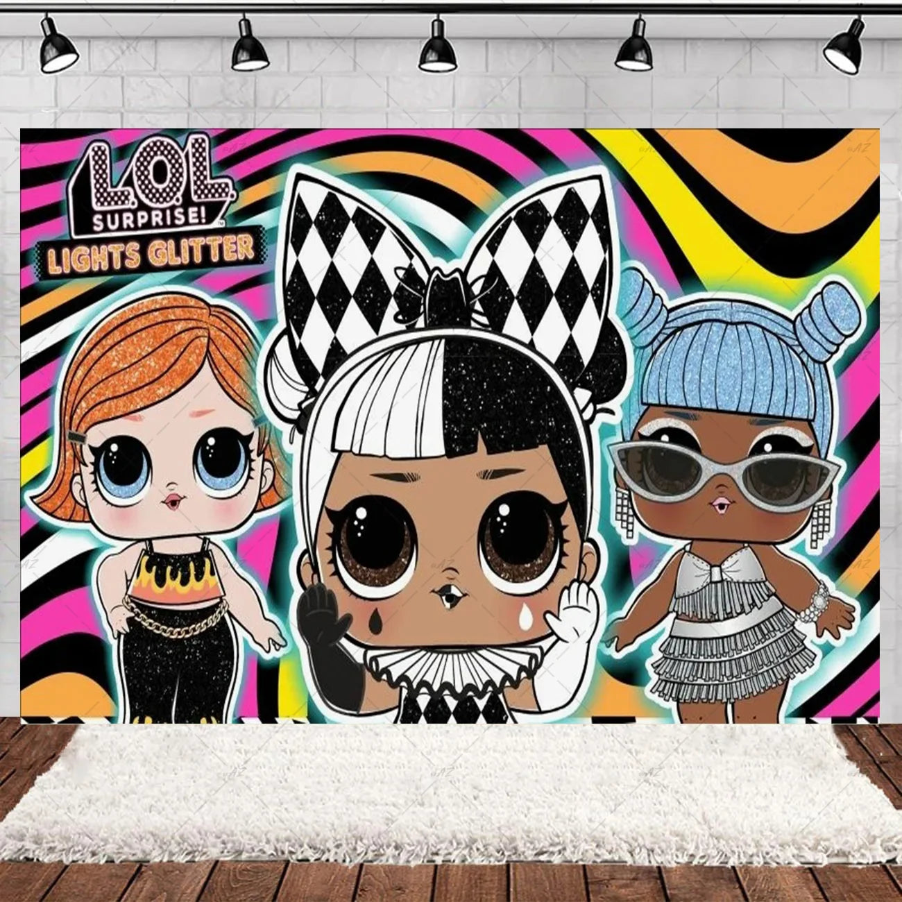 Girl Surprise Theme Backdrop Cute Shiny Doll Birthday Party Decoration Pink Latex Balloon Disposable Tableware Plate Cake Topper Good Vibrations