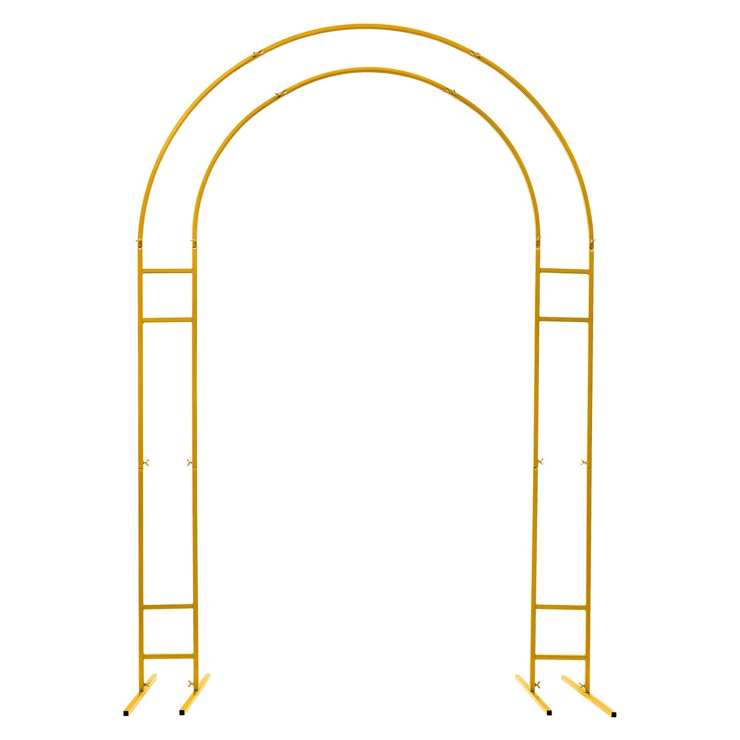 7.2ft Metal Wedding Arch with Base, Balloon Arch Backdrop Arch Stand for Wedding, Garden, Yard, Indoor Outdoor Party Decoration Good Vibrations