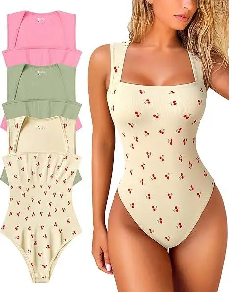 Women Sexy Thread Short Bodysuit Seamless Sleeveless Knited Bodysuit Fitness Yoga Trainning High Elastic Sports Unitard Jumpsuit Good Vibrations