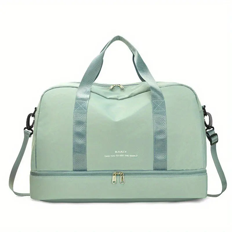 Women Travel Duffle Luggage Bag Sports Handbag Fitness Bag Large Capacity Casual Women's One Shoulder Weekend Overnight Bag Good Vibrations